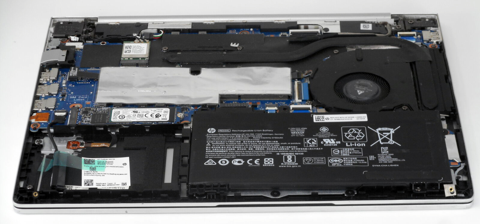 Internal Photo of HP ProBook 440 G6 440 G7 445 G6 445 G7 445R G6 445R G7 backlit US keyboard (HP ProBook 440 G6)